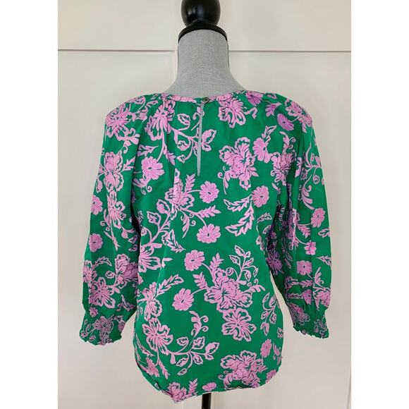 Xirena Blouse Top in Green/Pink Floral Size XS Pullover Summer Classic Boho - Picture 2 of 4